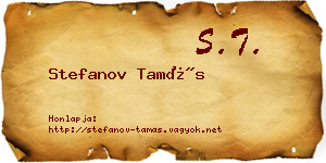 Stefanov Tamás névjegykártya
